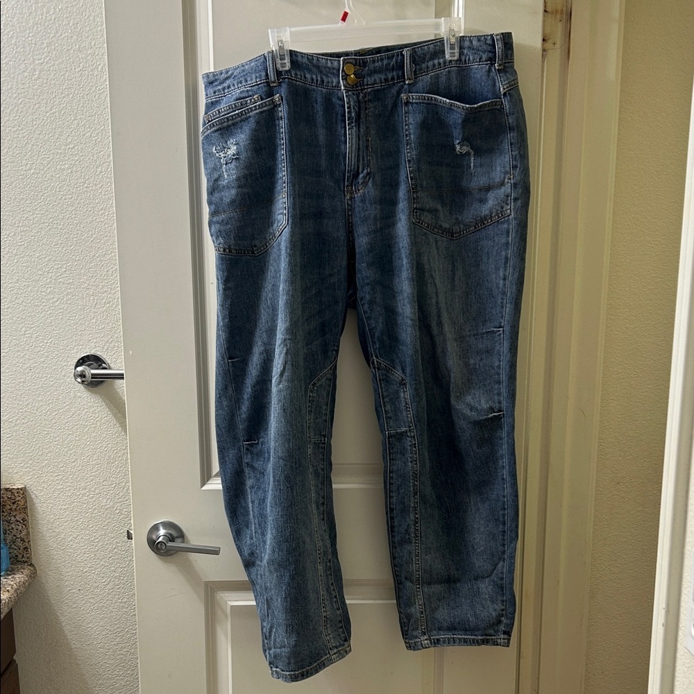 Anthropologie Distressed Blue Denim Jeans
